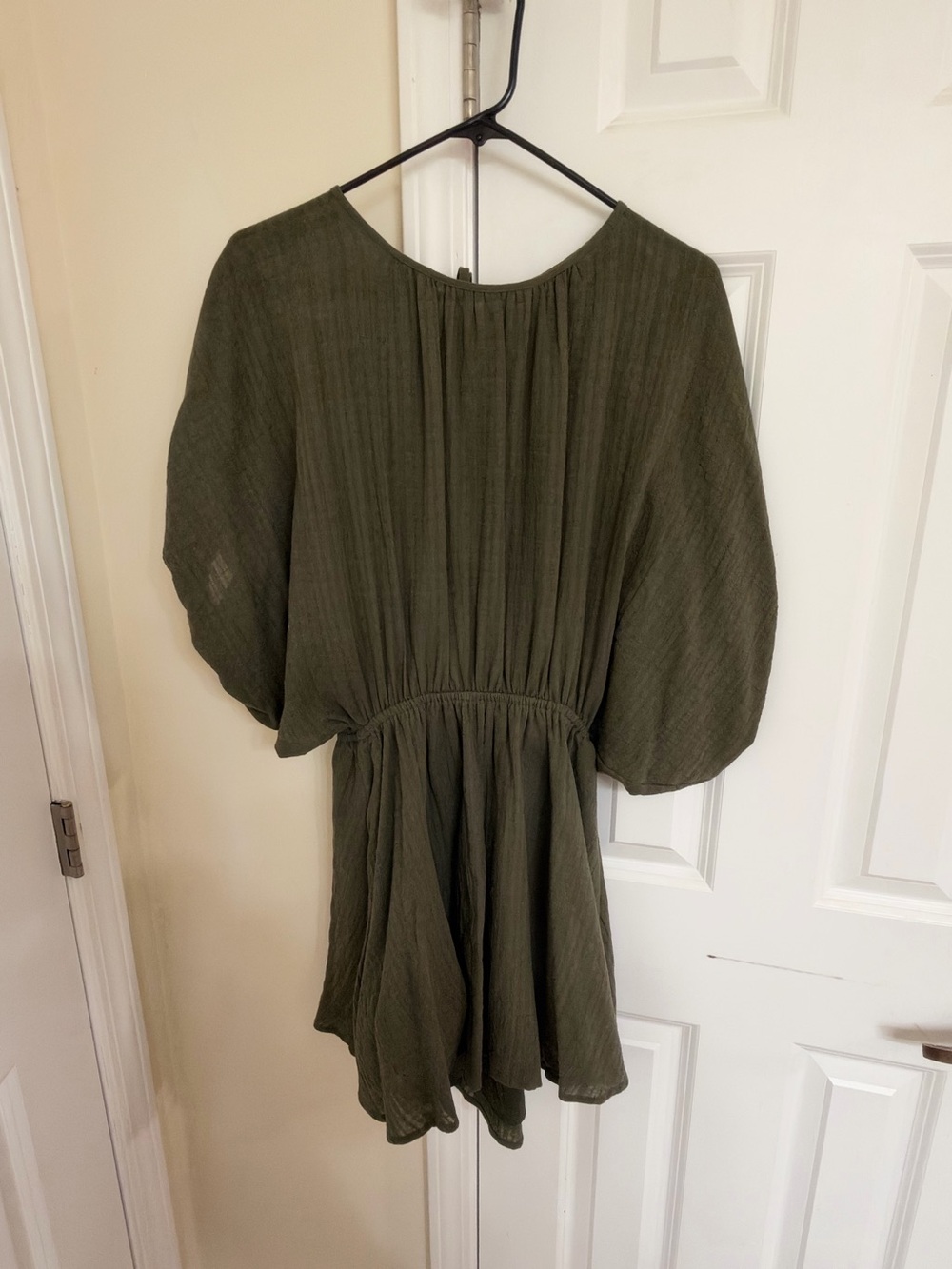 aerie Olive Green Mini Dress with Smocked Waist